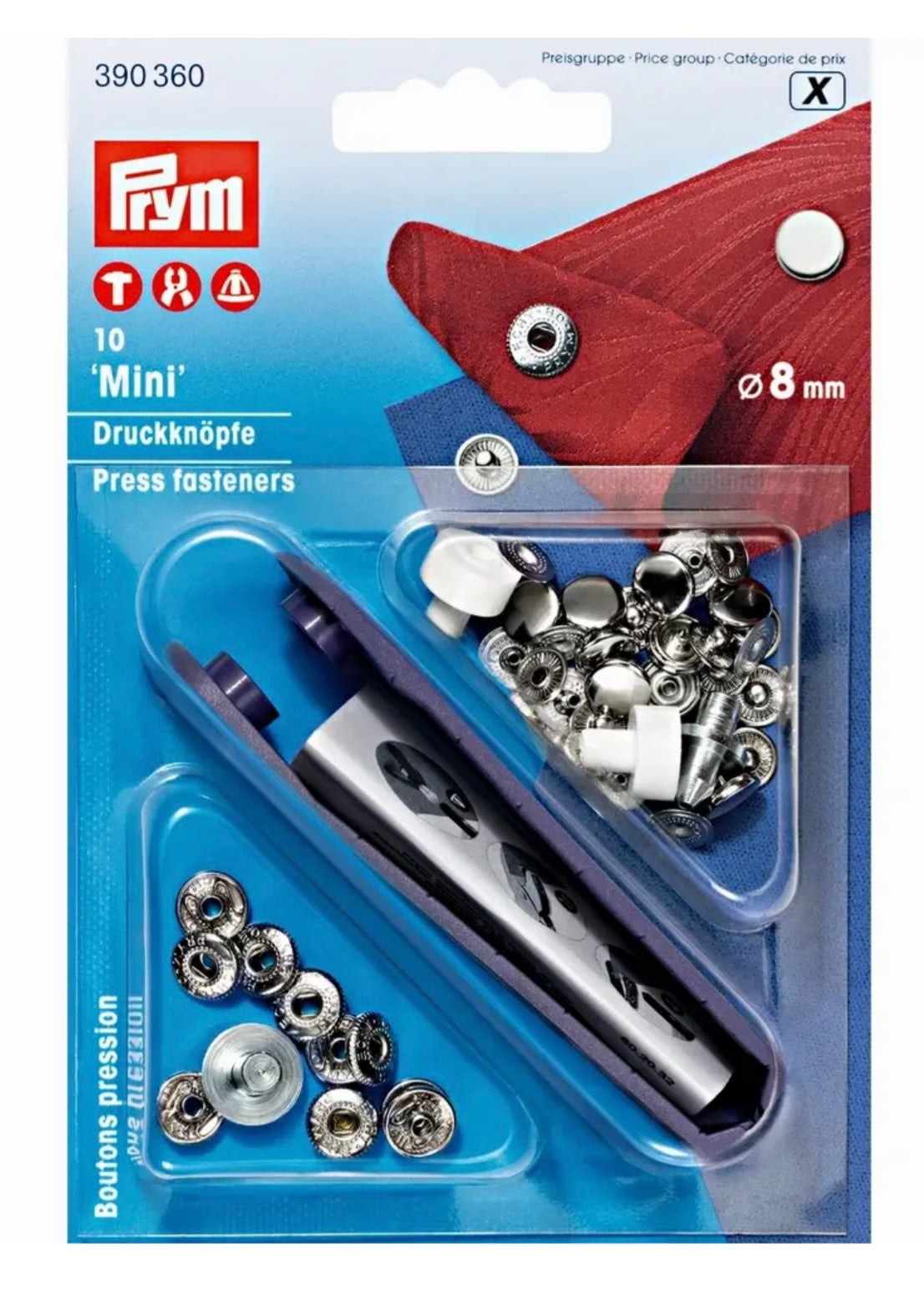 Prym Nähfrei Mini
Druckknöpfe 8mm silber