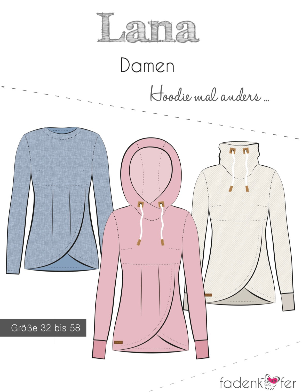 Fadenkäfer Schnittmuster "Lana" Hoodie
Damen