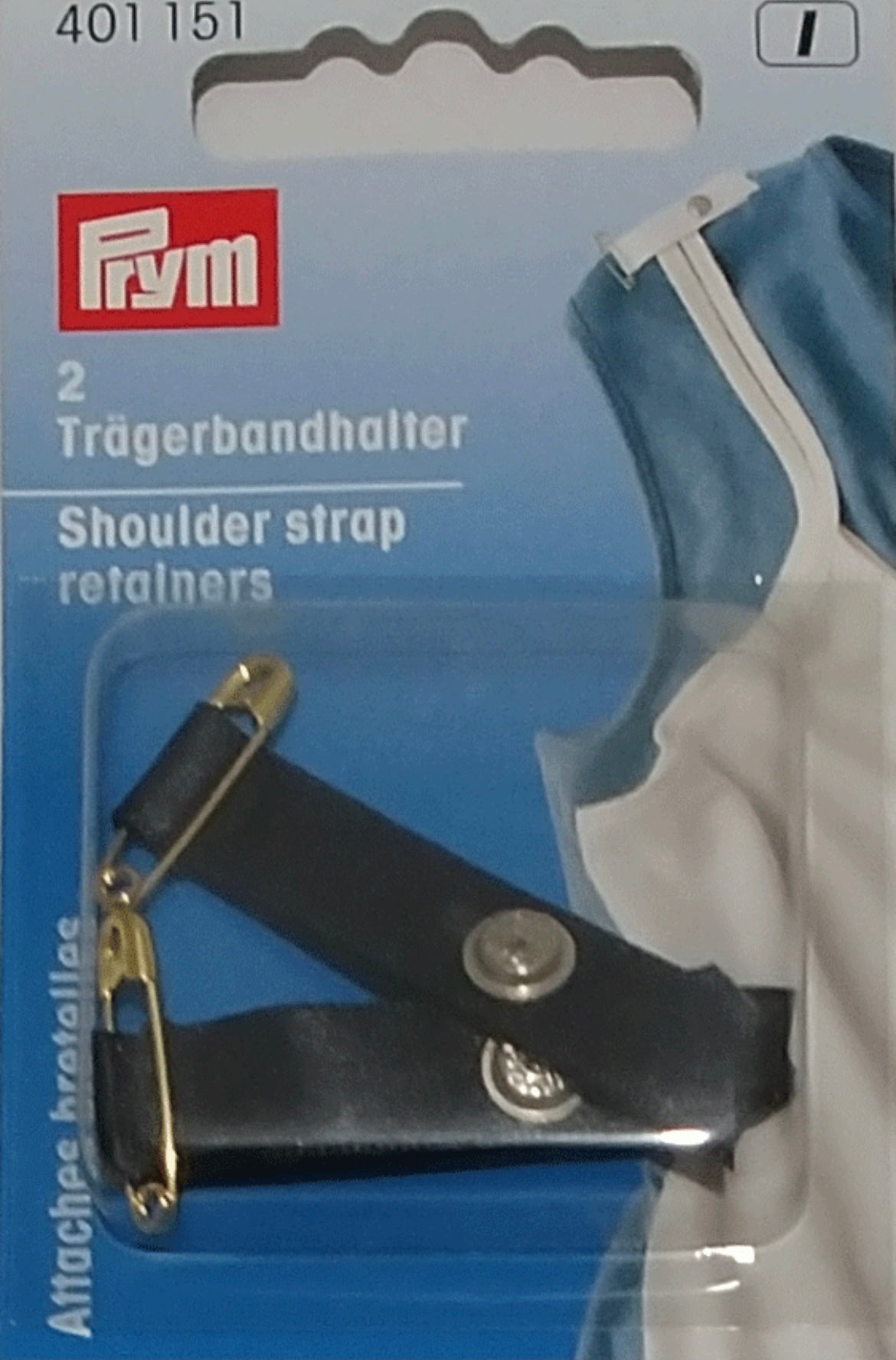 Prym Trägerbandhalter mit Sicherheitsnadel schwarz 2 Stck