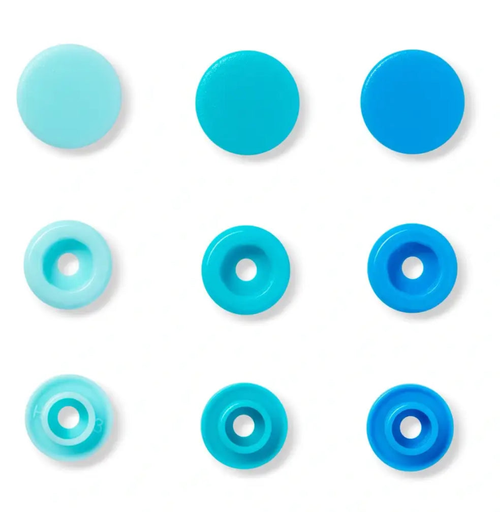 Prym Love Color Snaps Ø12,4 mm 30Stück tuerkis / blau sortiert
