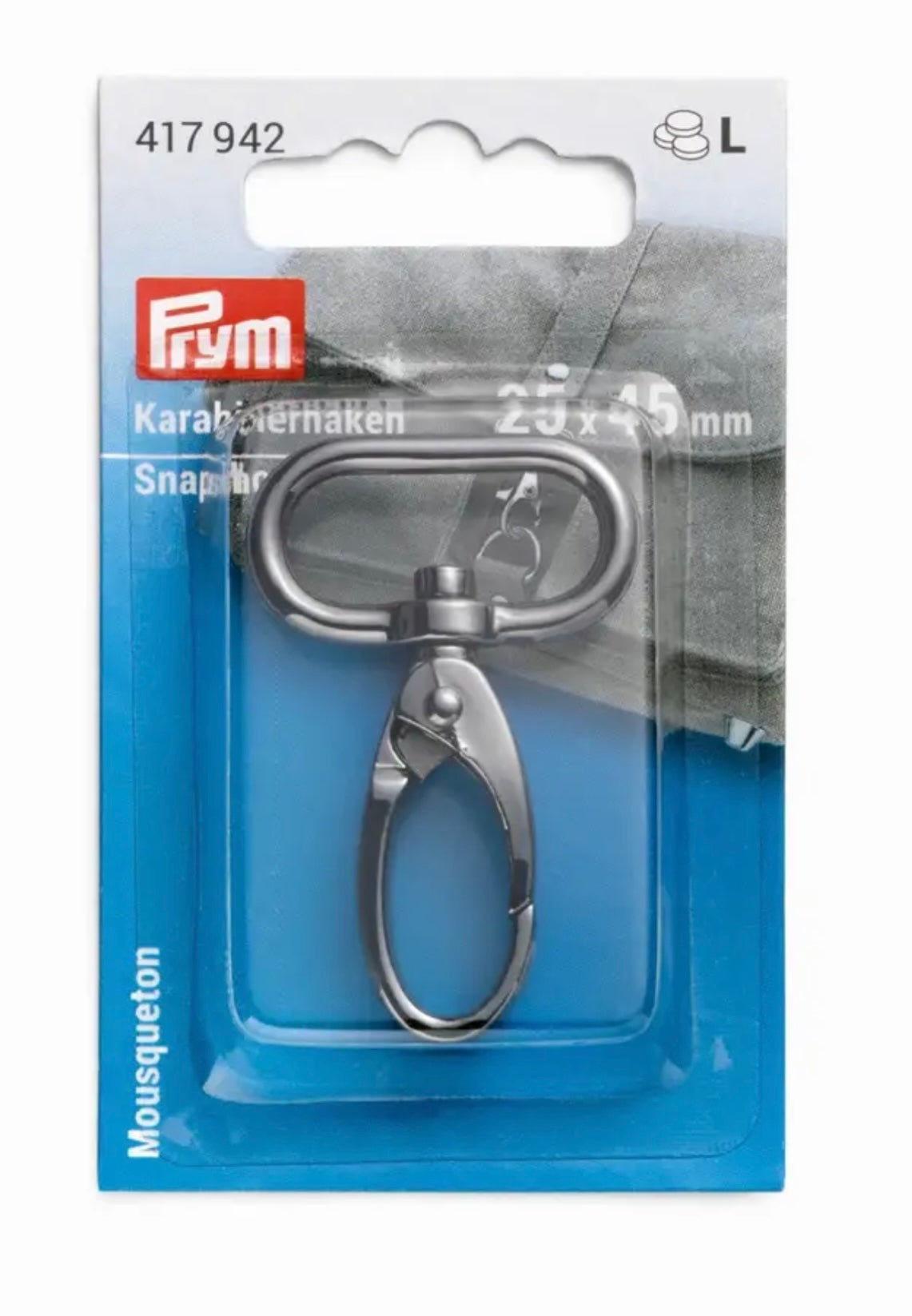 Karabinerhaken
25x45mm gunmetal
