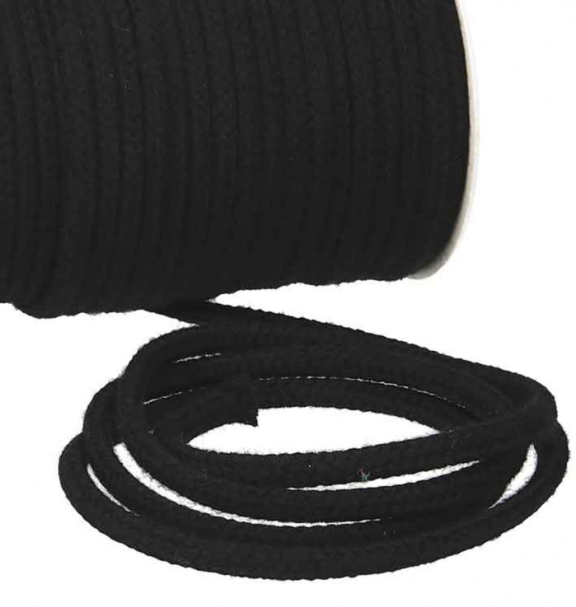 Baumwollkordel Uni rund
8mm schwarz