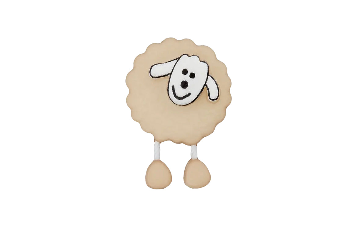 Knopf Öse Schaf 18mm beige