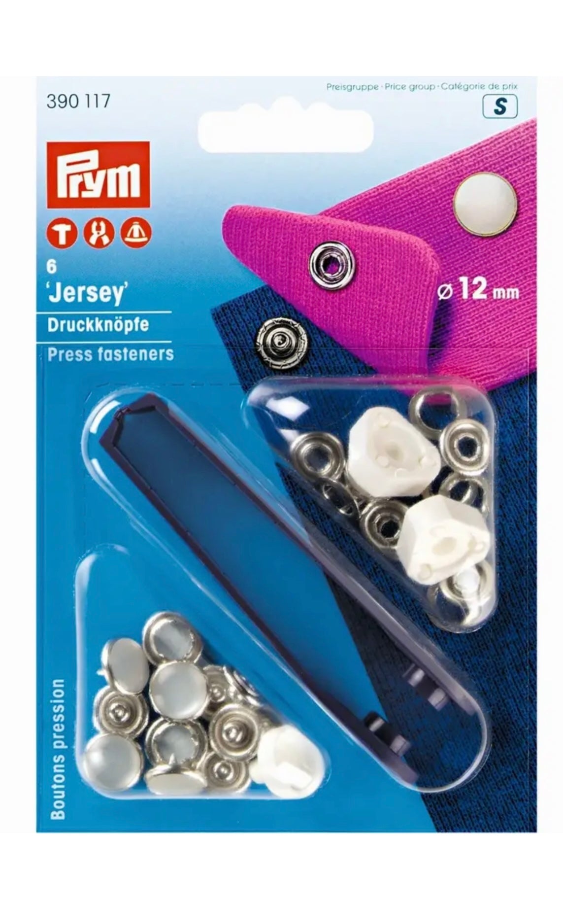 Prym Nähfrei Druckknöpfe für Jersey
12 mm Permutkappe
