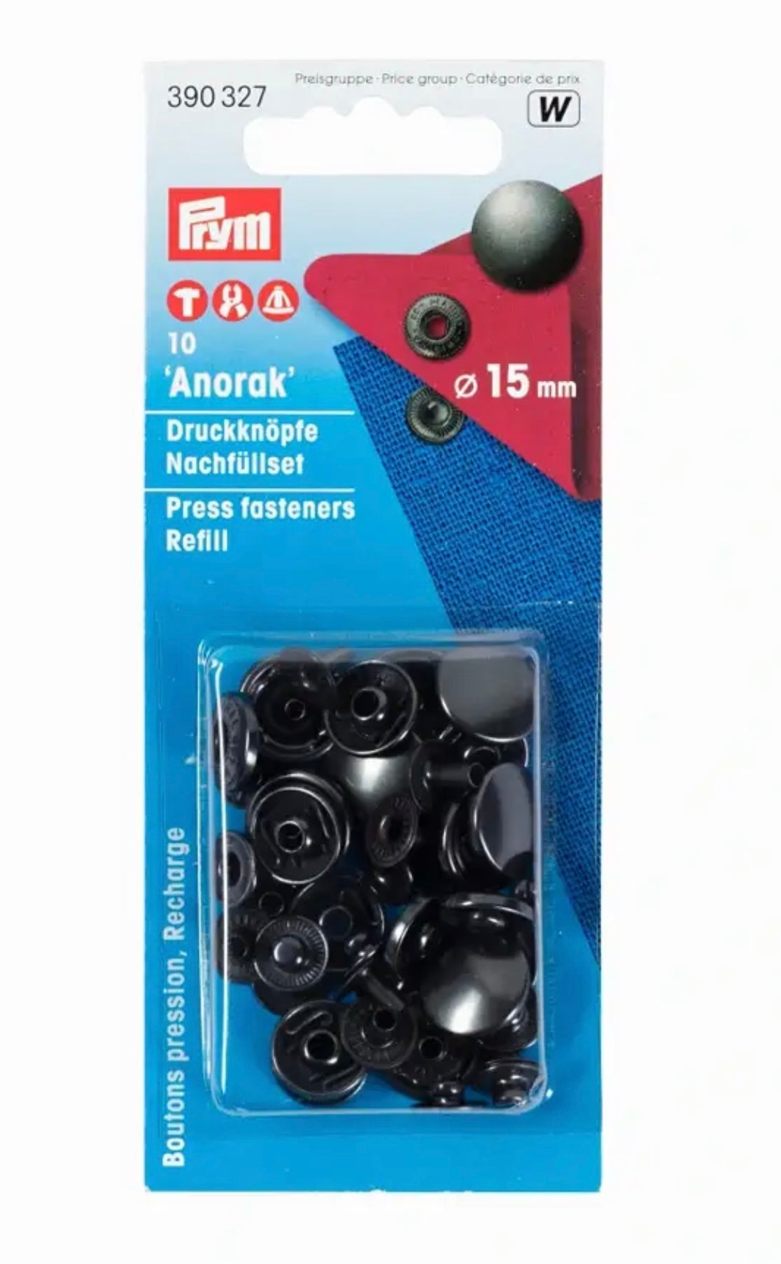 Prym Nähfrei Druckknöpfe Anorak
brüniert 15mm Nachfüllset