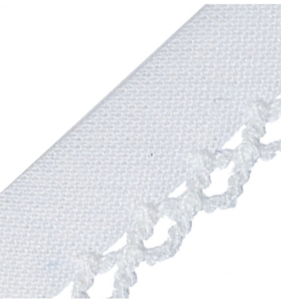 Schrägband mit Häkelkante12 mm reinweiss