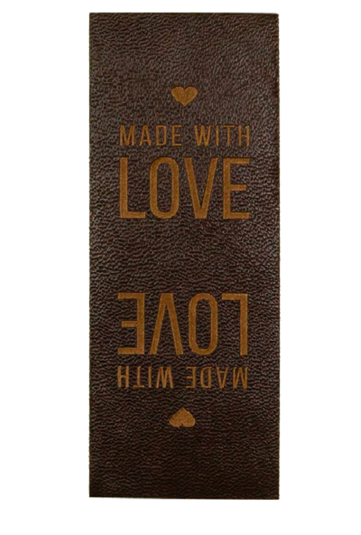 Knick-Label aus Lederimitat
Made with Love dunkelbraun