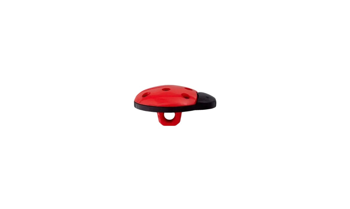 Polyester Knopf Oese
Marienkäfer 14mm rot /schwarz