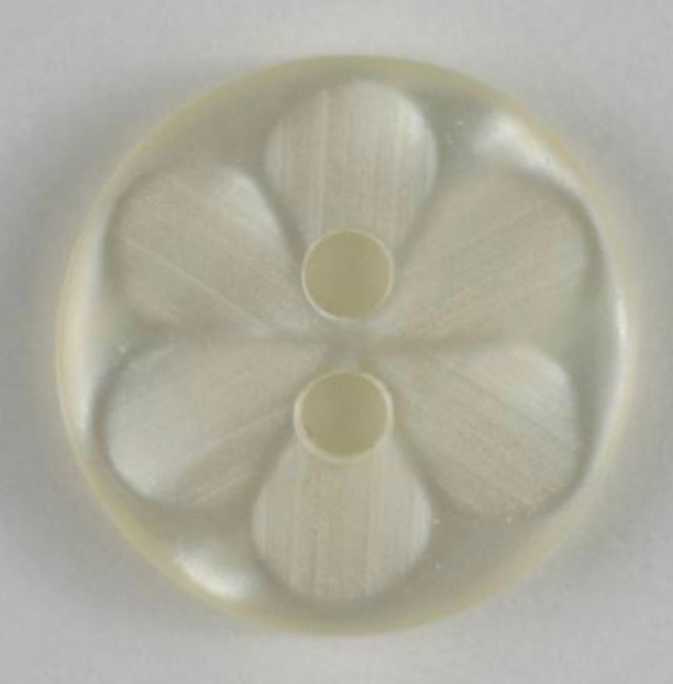 Modeknopf Blume 2-Loch Ø 14mm creme