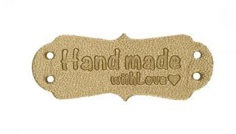 Applikation aus Lederimitat
Handmade with Love gold 5Stck