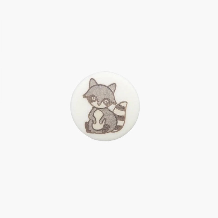 Polyesterknopf Oese Waschbär