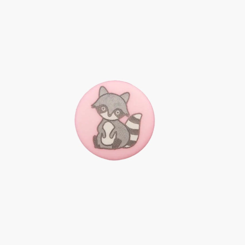 Polyesterknopf Oese Waschbär