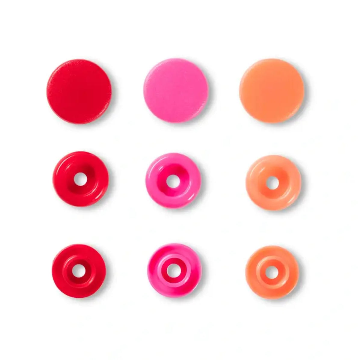 Prym Love Color Snaps Ø12,4 mm 30Stück pink / rot sortiert