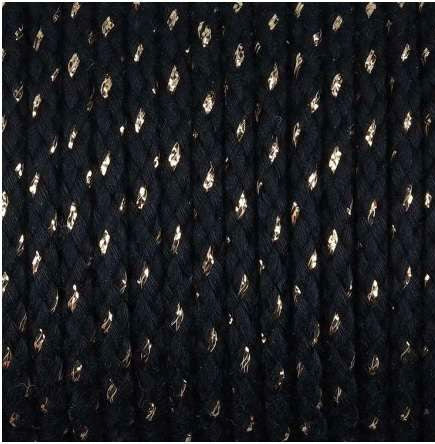 Baumwollkordel mit Lurex
6mm schwarz / gold