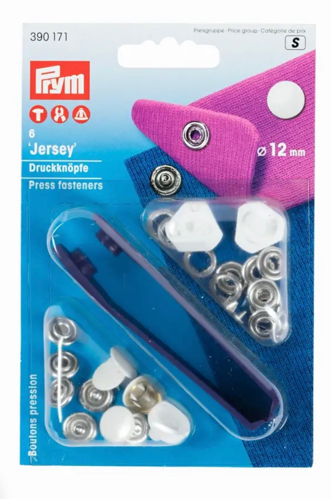 Prym Nähfrei Druckknöpfe für Jersey
12mm weiß