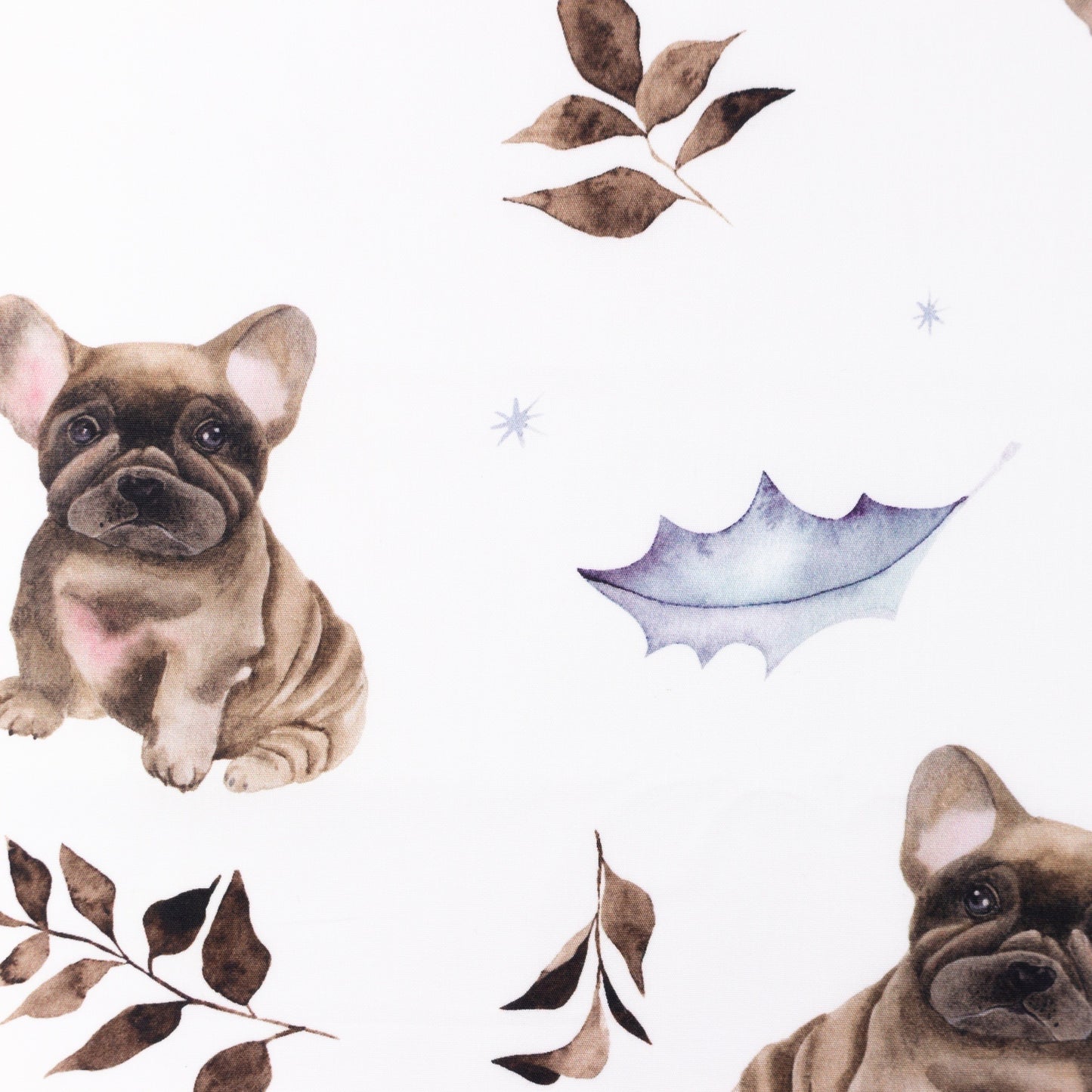 Baumwolle Popline Digital Französische Bulldogge