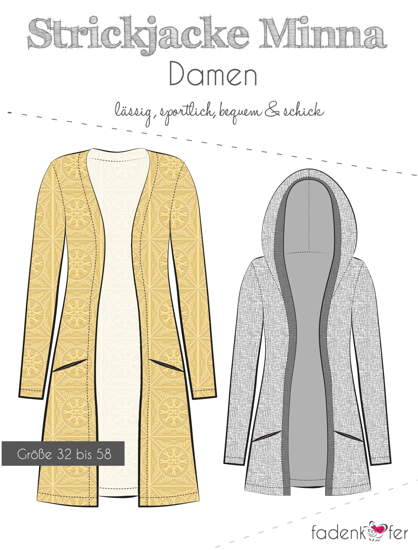 Fadenkäfer Schnittmuster "Strickjacke Minna" Damen