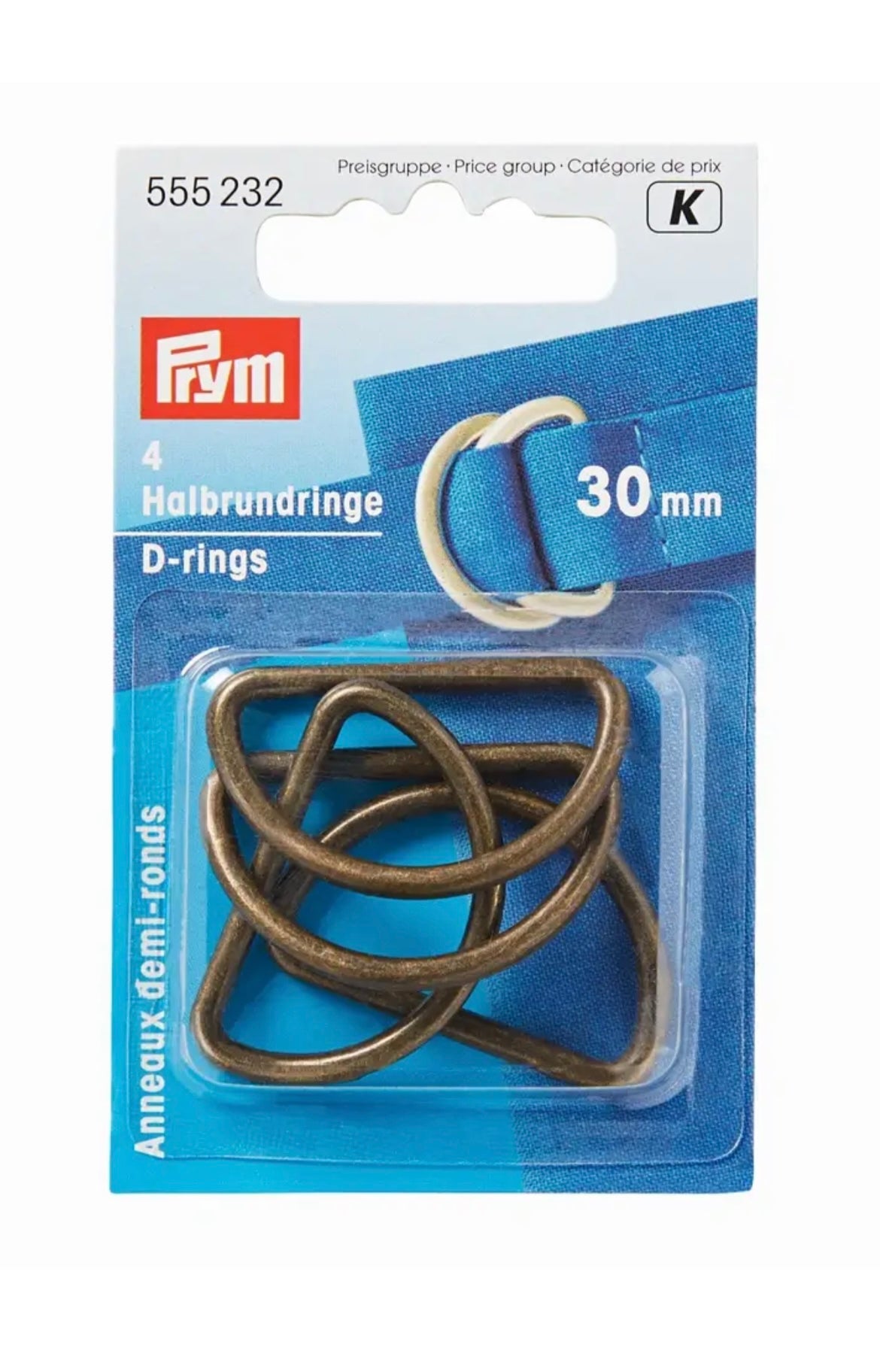 4 D-Ringe 30mm
altmessing