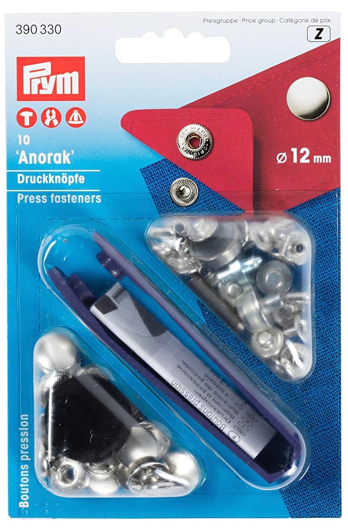 Anorak Druckknöpfe 12mm silber