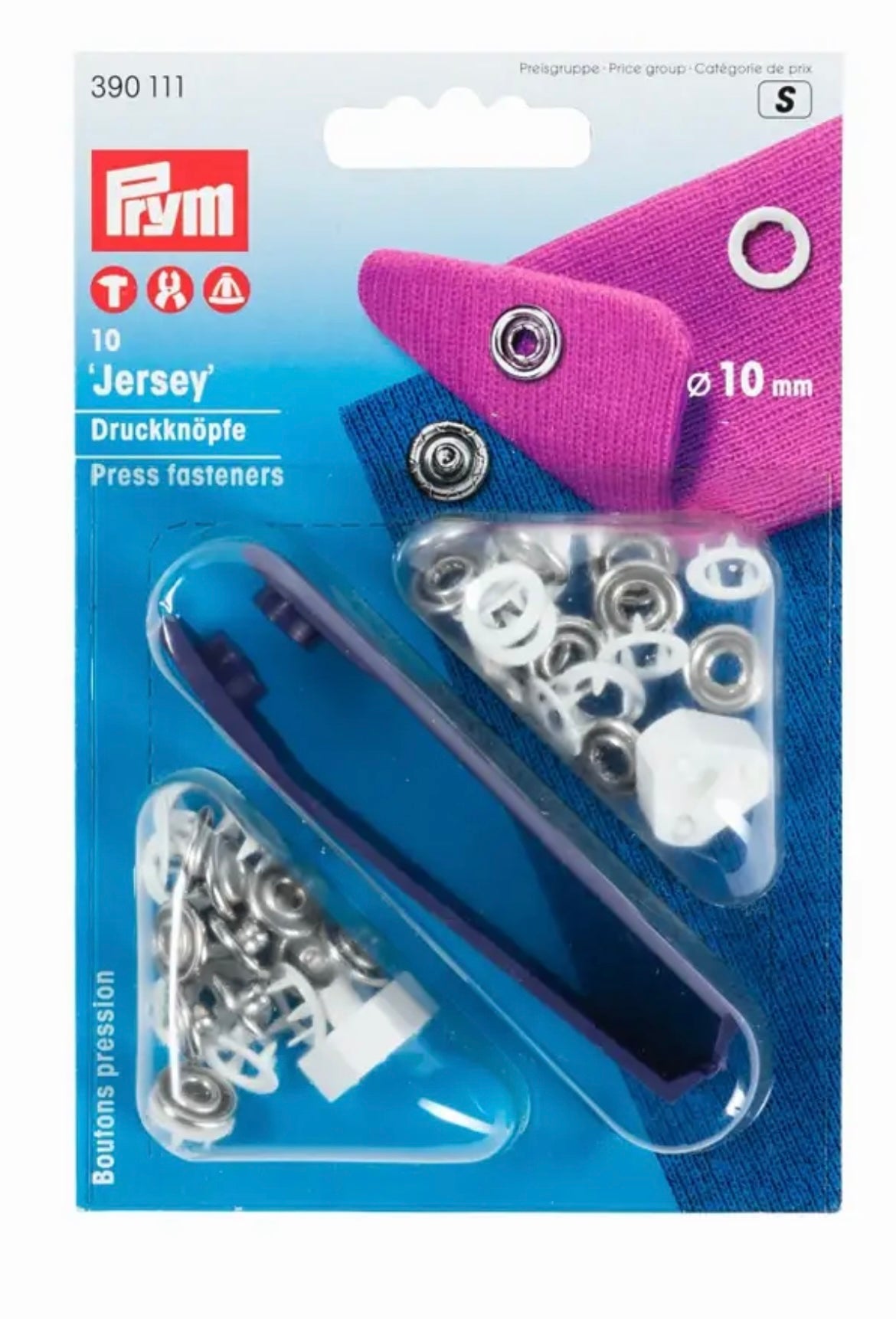 Prym Nähfrei Druckknöpfe für Jersey
10mm weiß