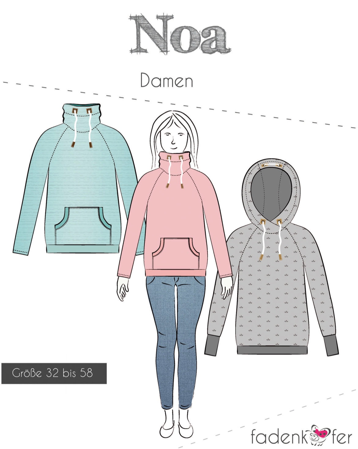 Fadenkäfer Schnittmuster "Noa" Hoodie
Damen