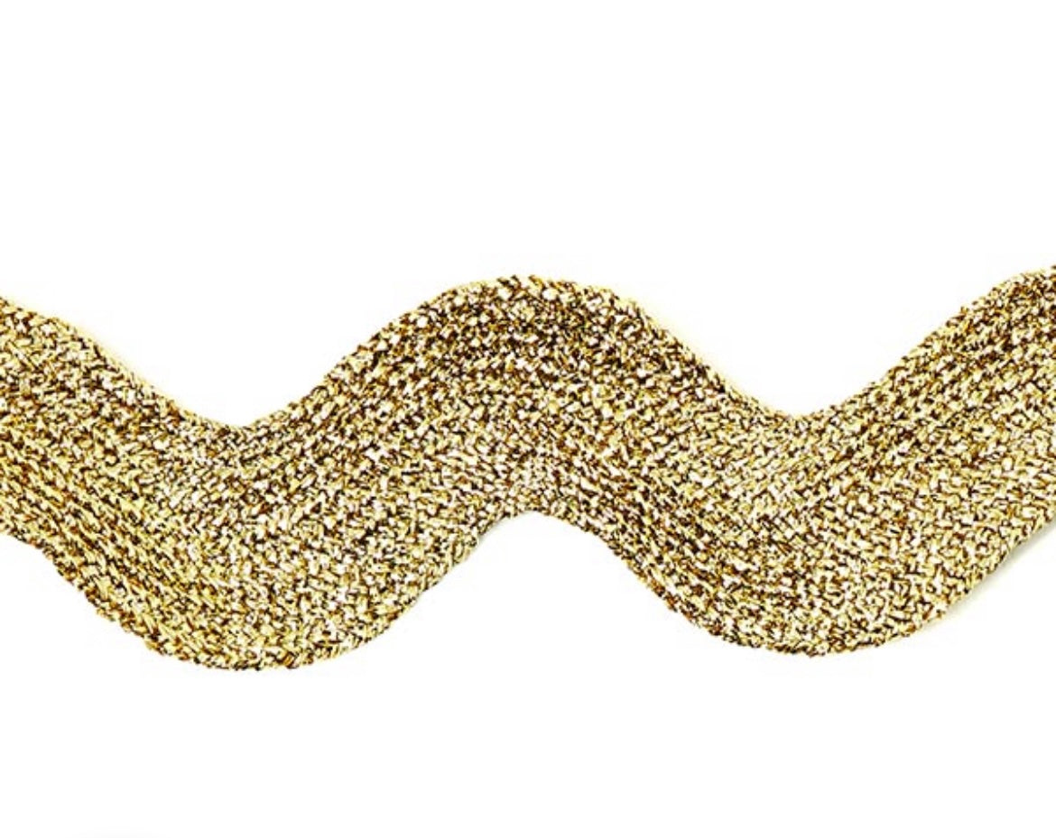 Zackenlitze Uni gold glitzernd
8mm