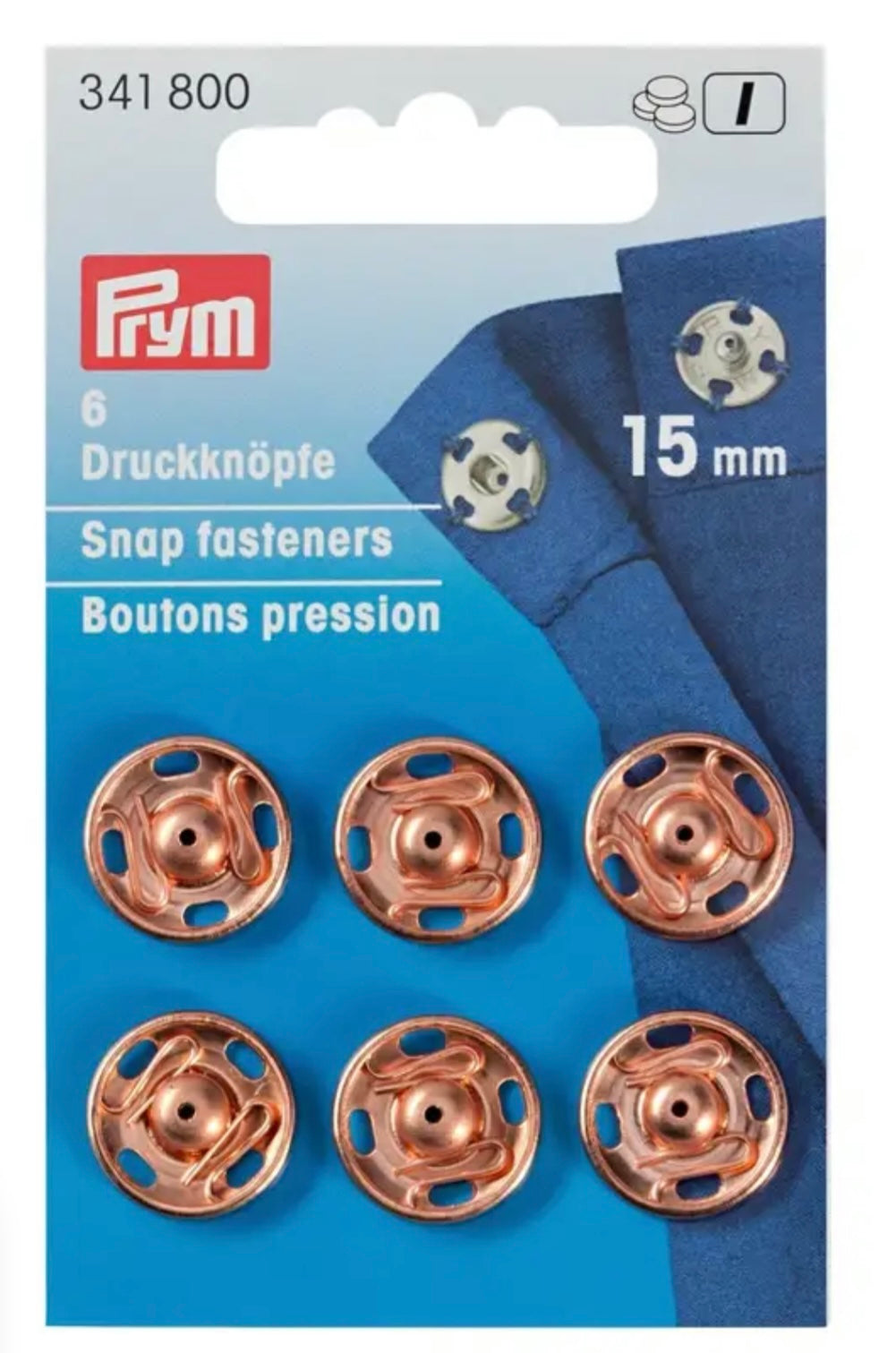 Prym Annähdruckknöpfe 6 Stück15 mm roségold