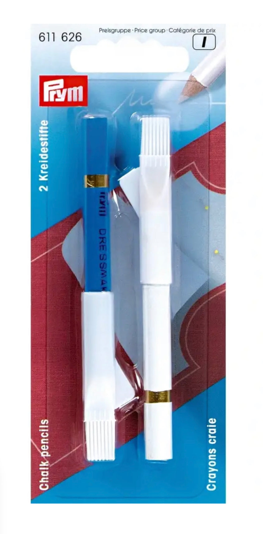 Prym Kreidestifte 2 Stück weiß/blau