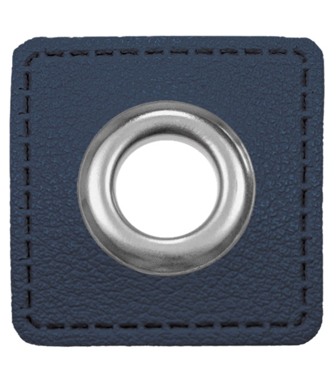 Oesen Patches aus Lederimitat für 8mm Kordel marine