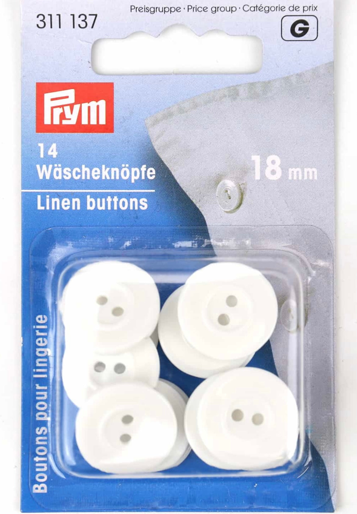 Prym Wäscheknöpfe 14 Stck 18mm