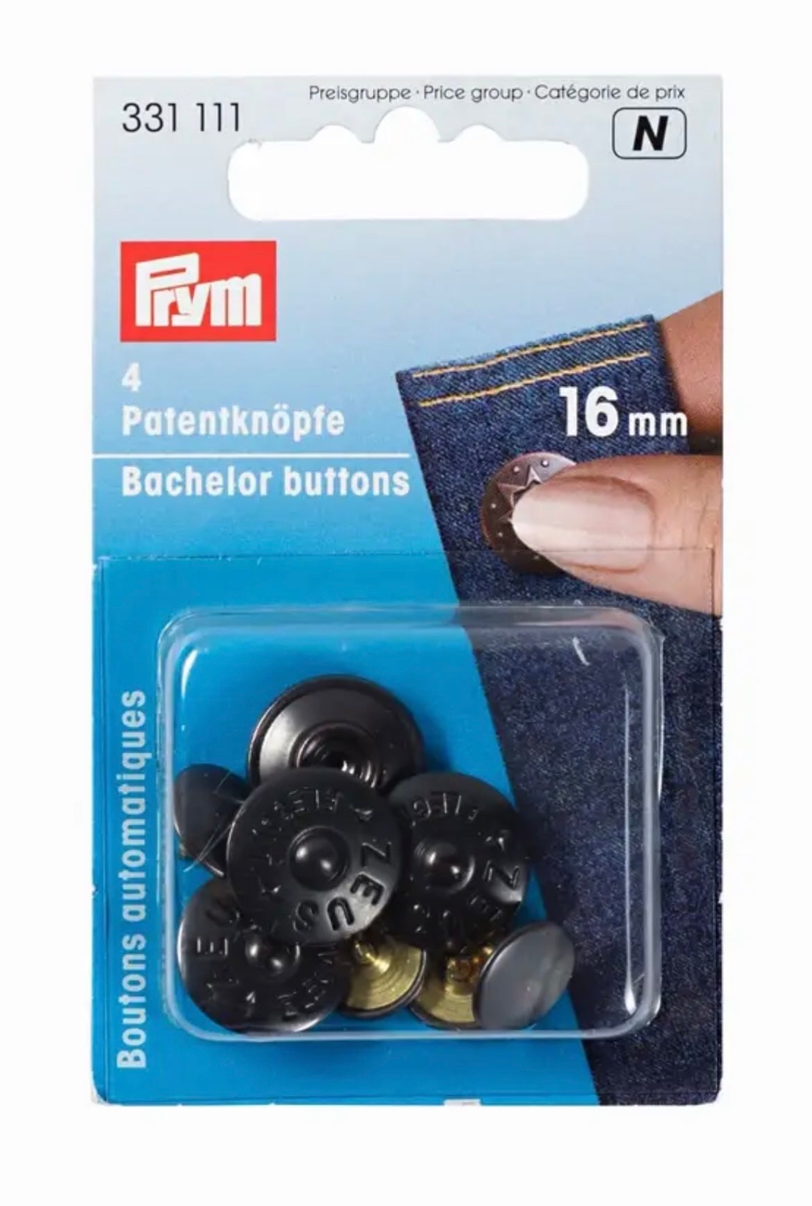 Patentknöpfe
16mm schwarz