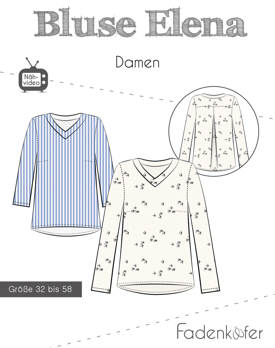 Fadenkäfer Schnittmuster "Elena" Bluse Damen