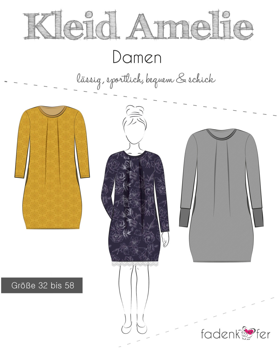 Fadenkäfer Schnittmuster "Amelie" Kleid Damen