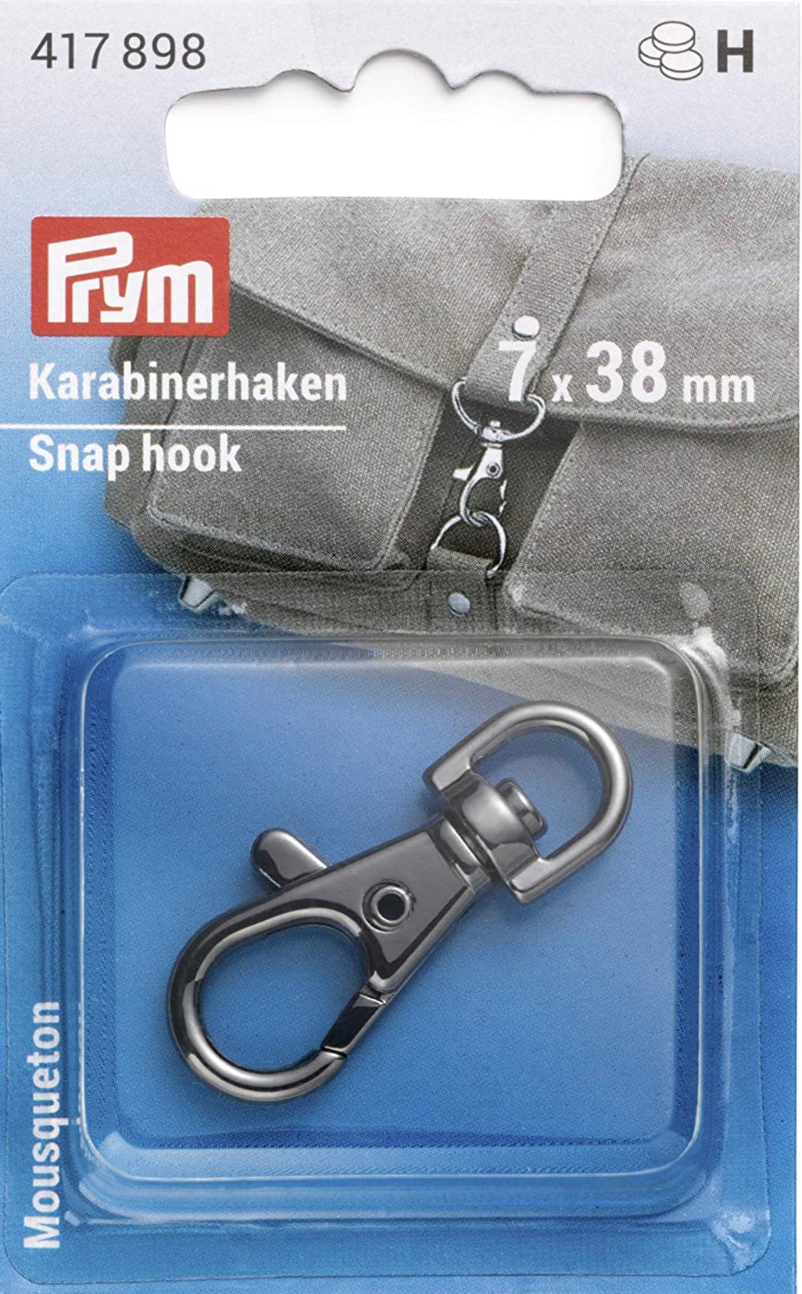 Karabinerhaken gunmetal 7x38mm
