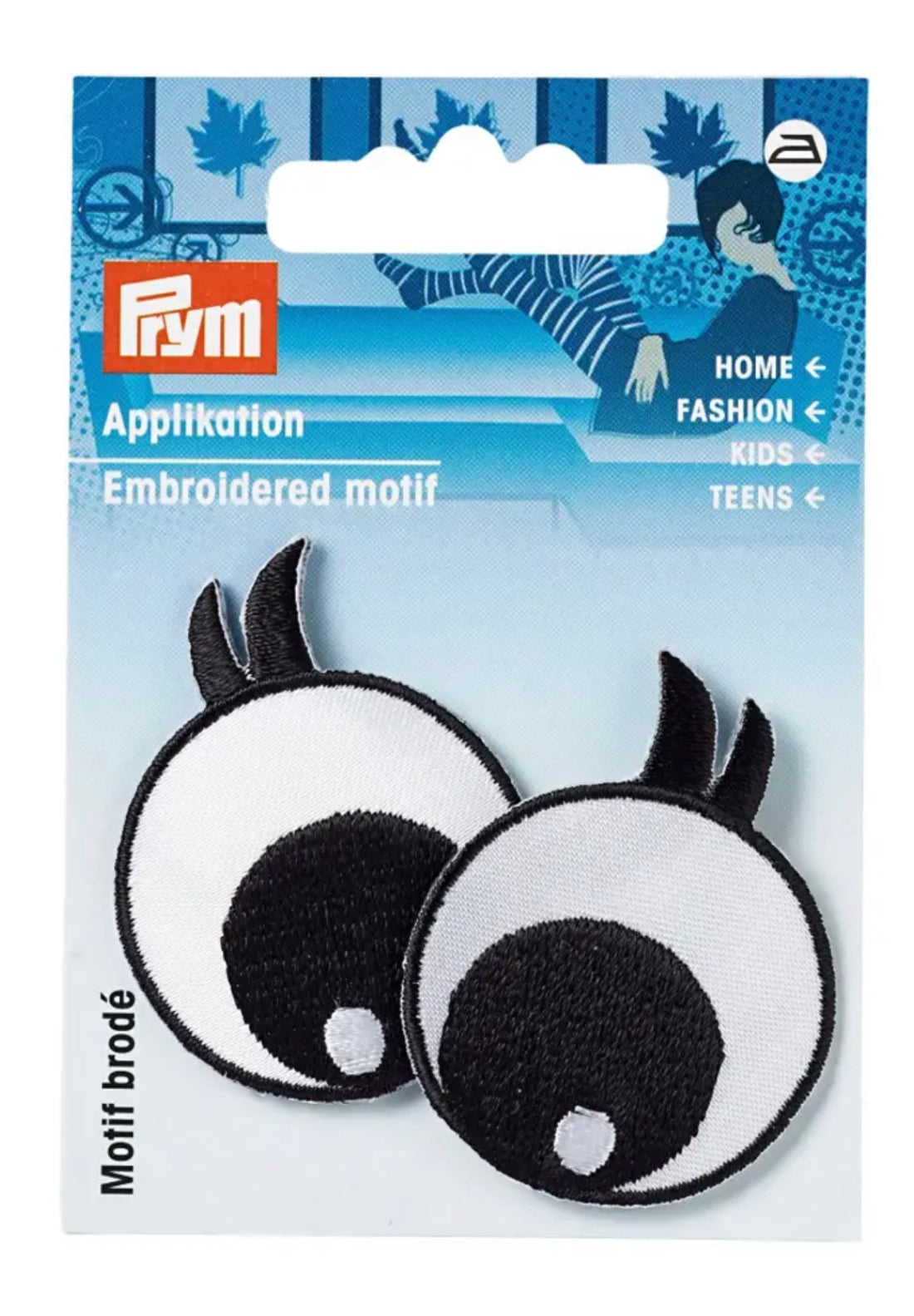 Prym Applikation 2 Augen mit Wimpern
schwarz / weiss