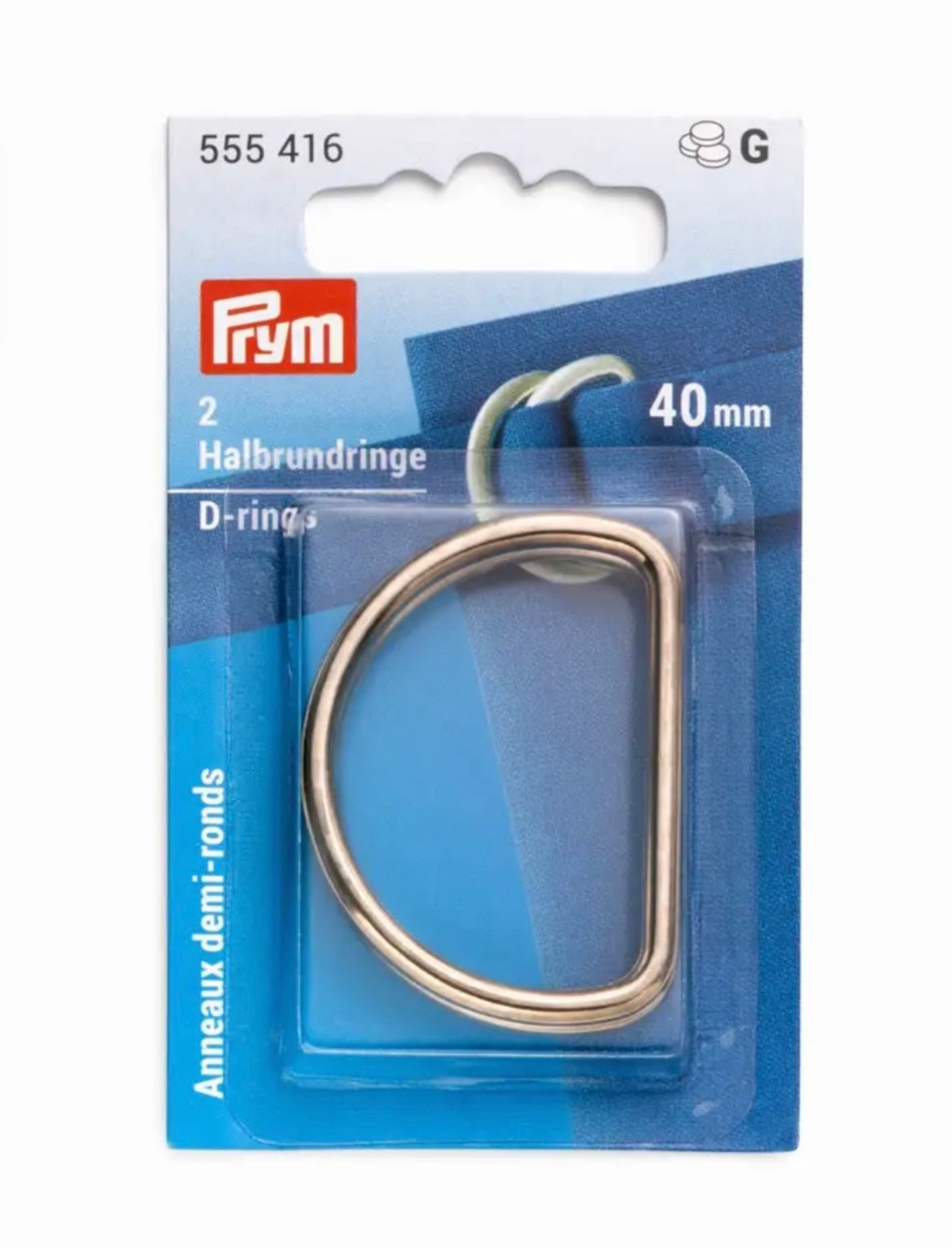 2 D-Ringe 40mm gold