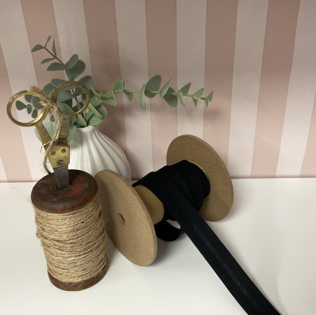 Schrägband Baumwolle Polyester 18mm schwarz
