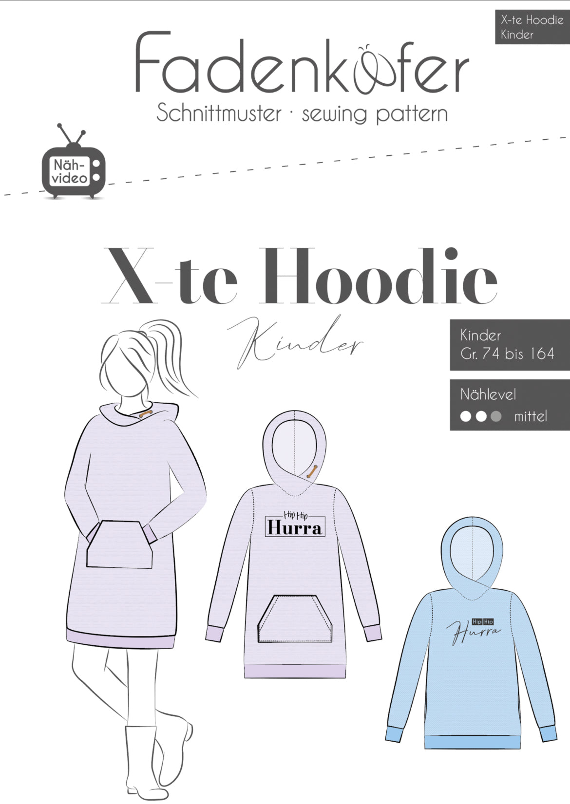 Fadenkäfer Schnittmuster "X-te" Hoodie
Kinder