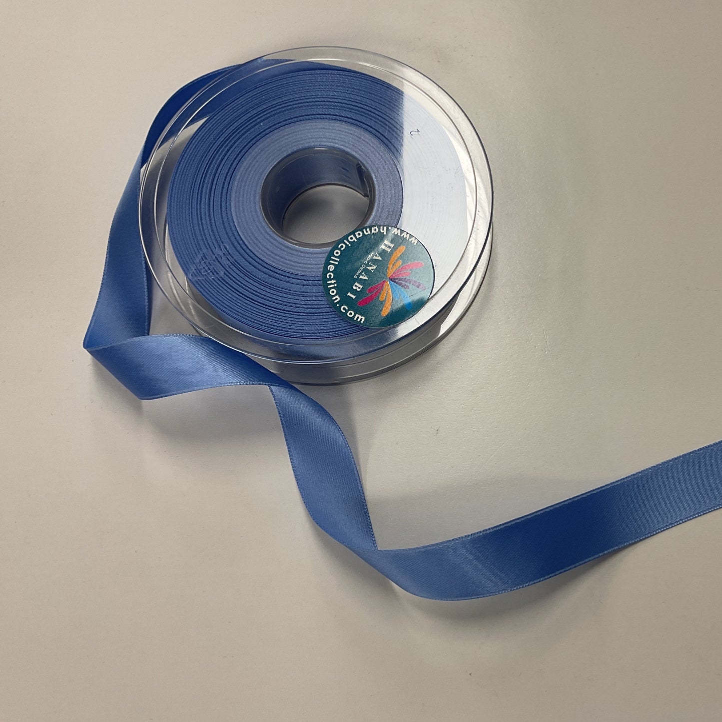 Satinband Uni 16mm horizontblau