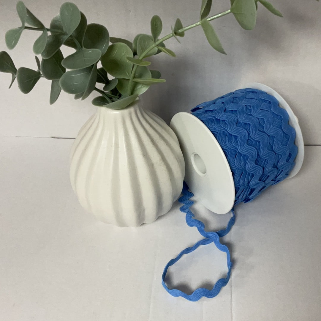 Zackenlitze Uni 12mm azurblau
