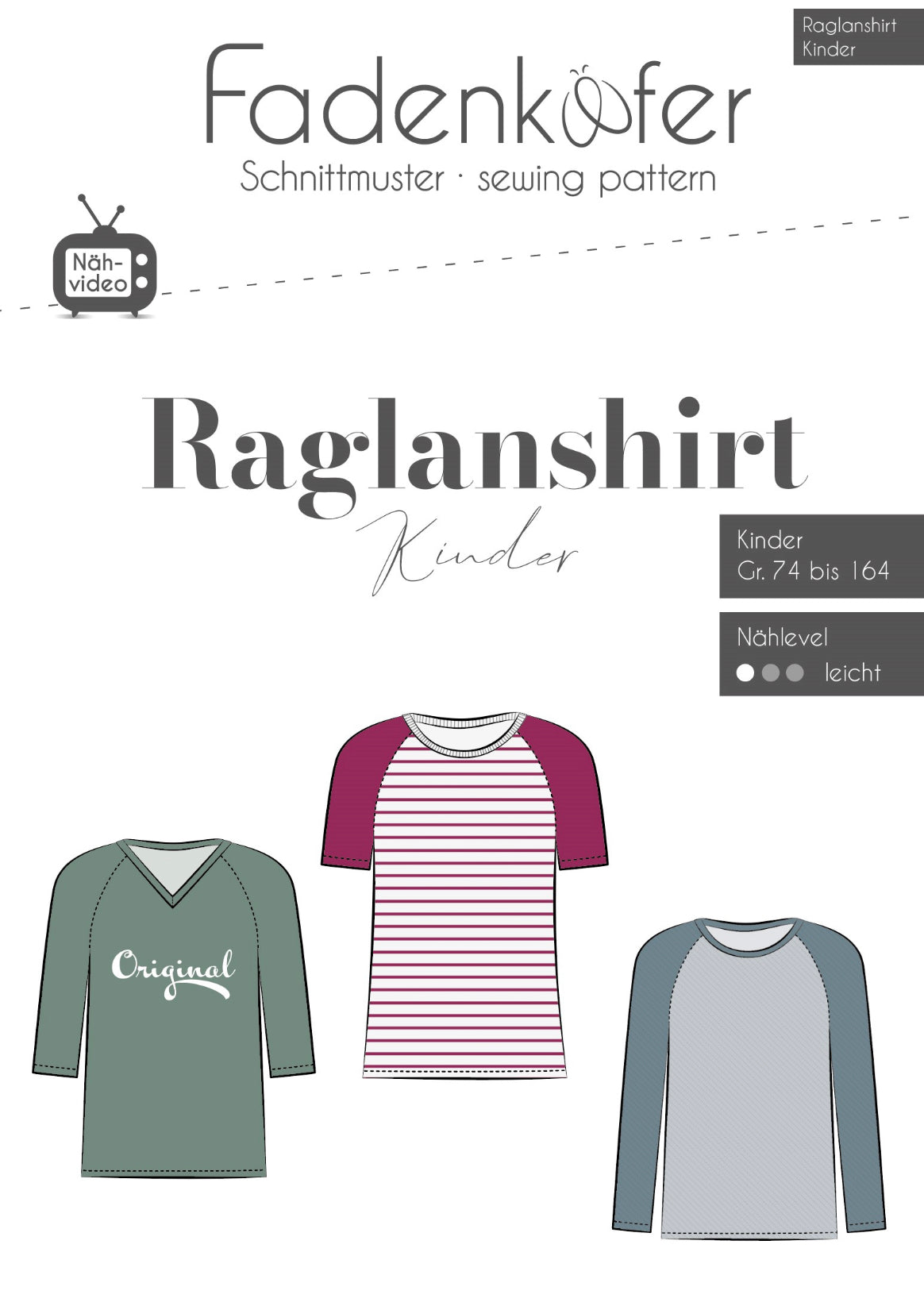 Fadenkäfer Schnittmuster "Raglanshirt Kinder"