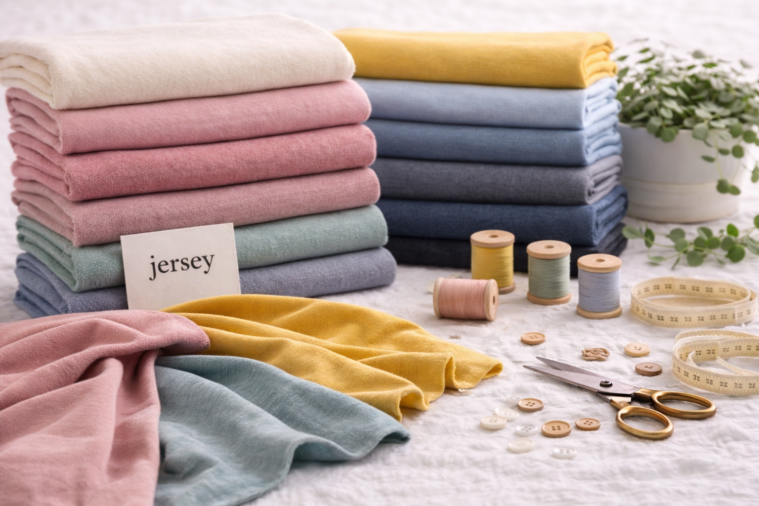 Jersey Stoff kaufen – elastische Baumwollstoffe in verschiedenen Farben für Kleidung