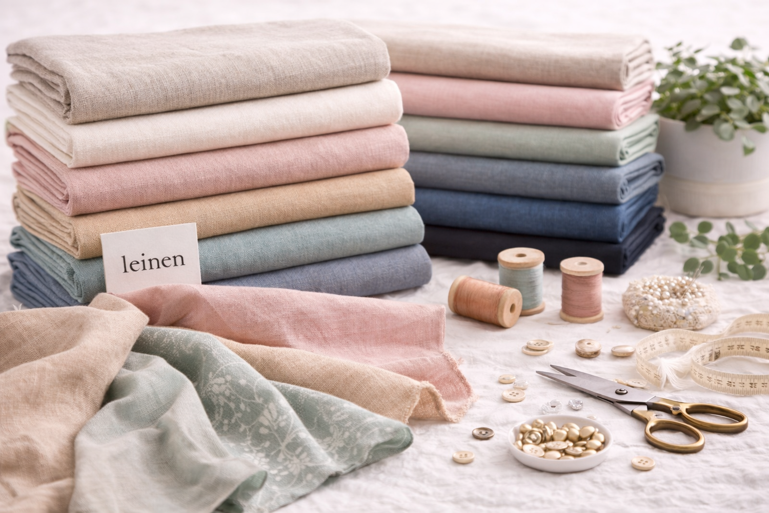 Leinen Stoff kaufen – hochwertige Leinenstoffe in Naturfarben als Stoffballen