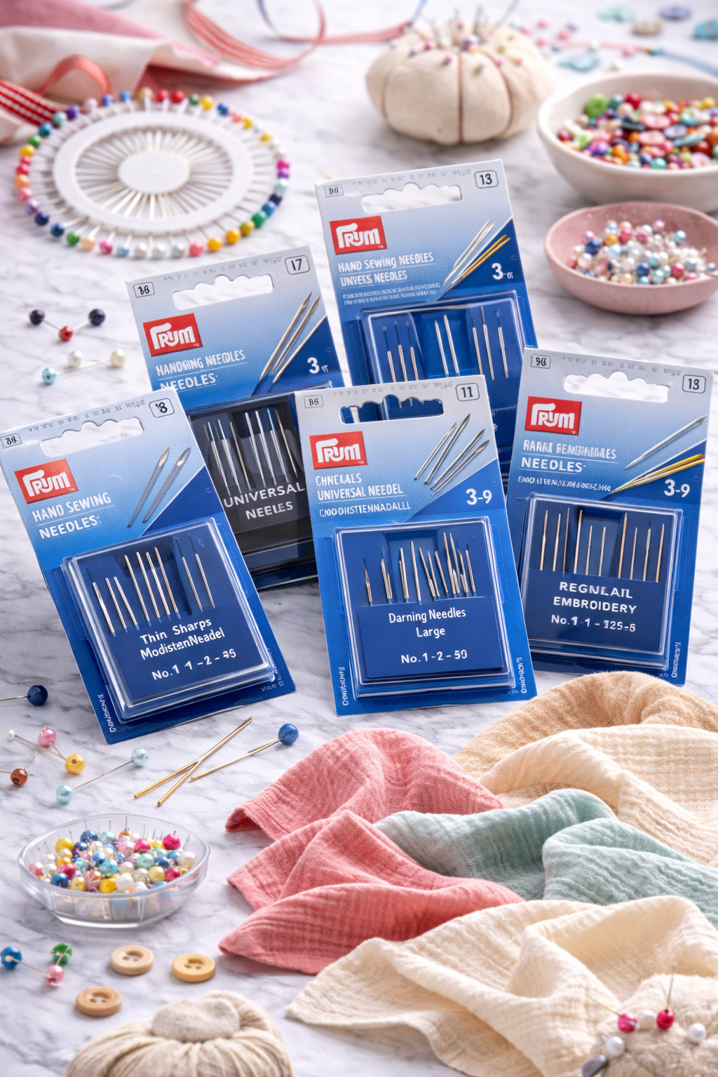 Prym Nadeln Nähnadeln Set Handnähnadeln Nähzubehör Präzisionsnadeln Nähen Detailaufnahme