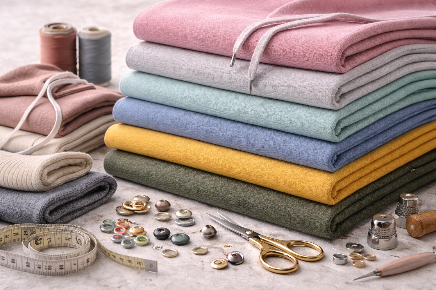 Sweatstoff Meterware weich angeraut Baumwolle elastisch Hoodie Stoff Nähstoff Kleidung Detailaufnahme