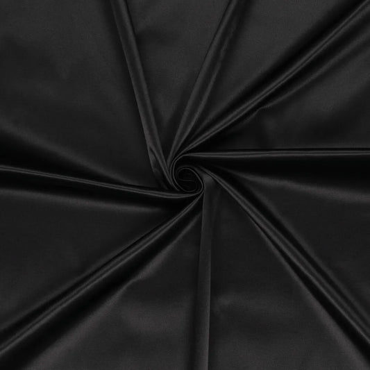 Baumwolle Stretch Satin Selena uni schwarz