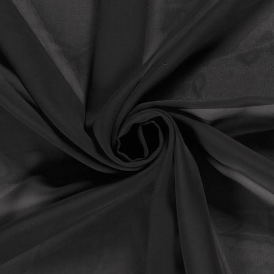 Chiffon Stoff Uni schwarz
