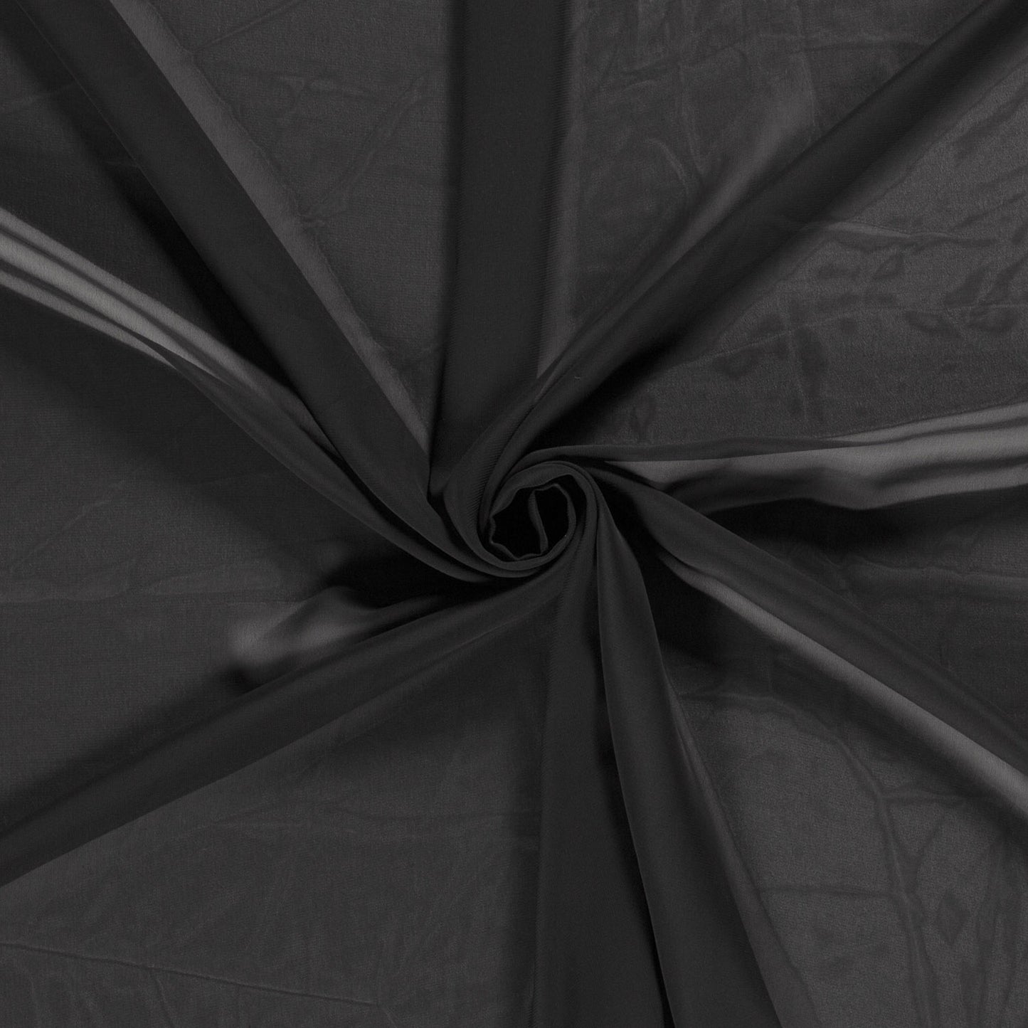 Chiffon Stoff Uni schwarz