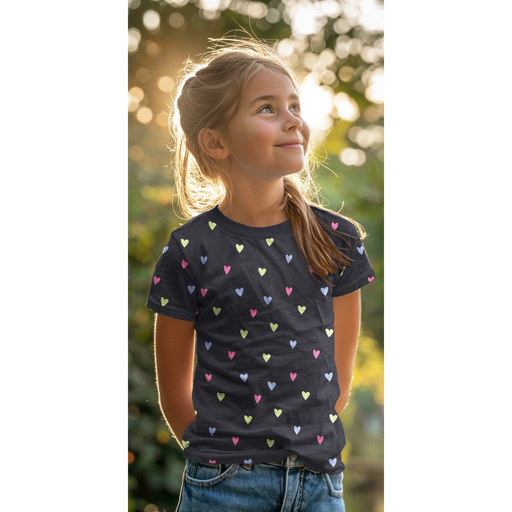 Jersey Herzen neon rauchblau meliert