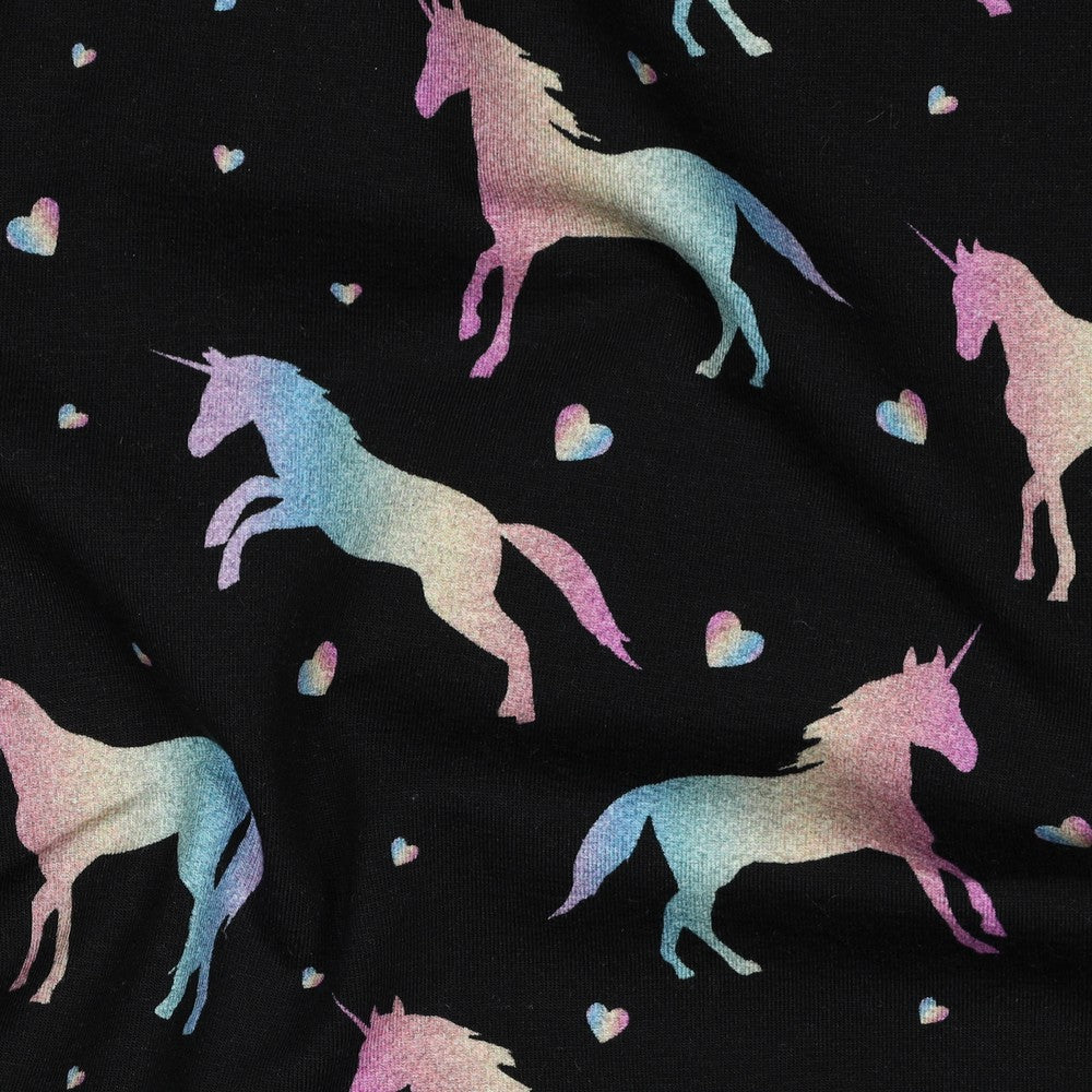 Baumwolljersey Digital Einhorn